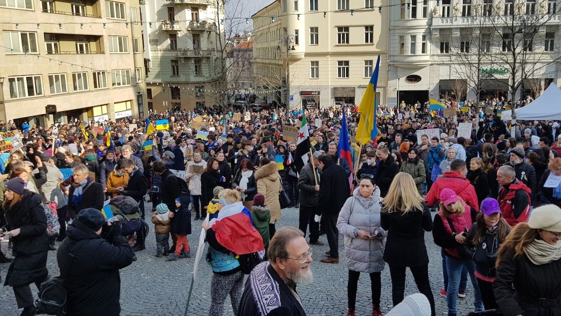 V Brně protestovaly tisíce lidí proti ruské invazi